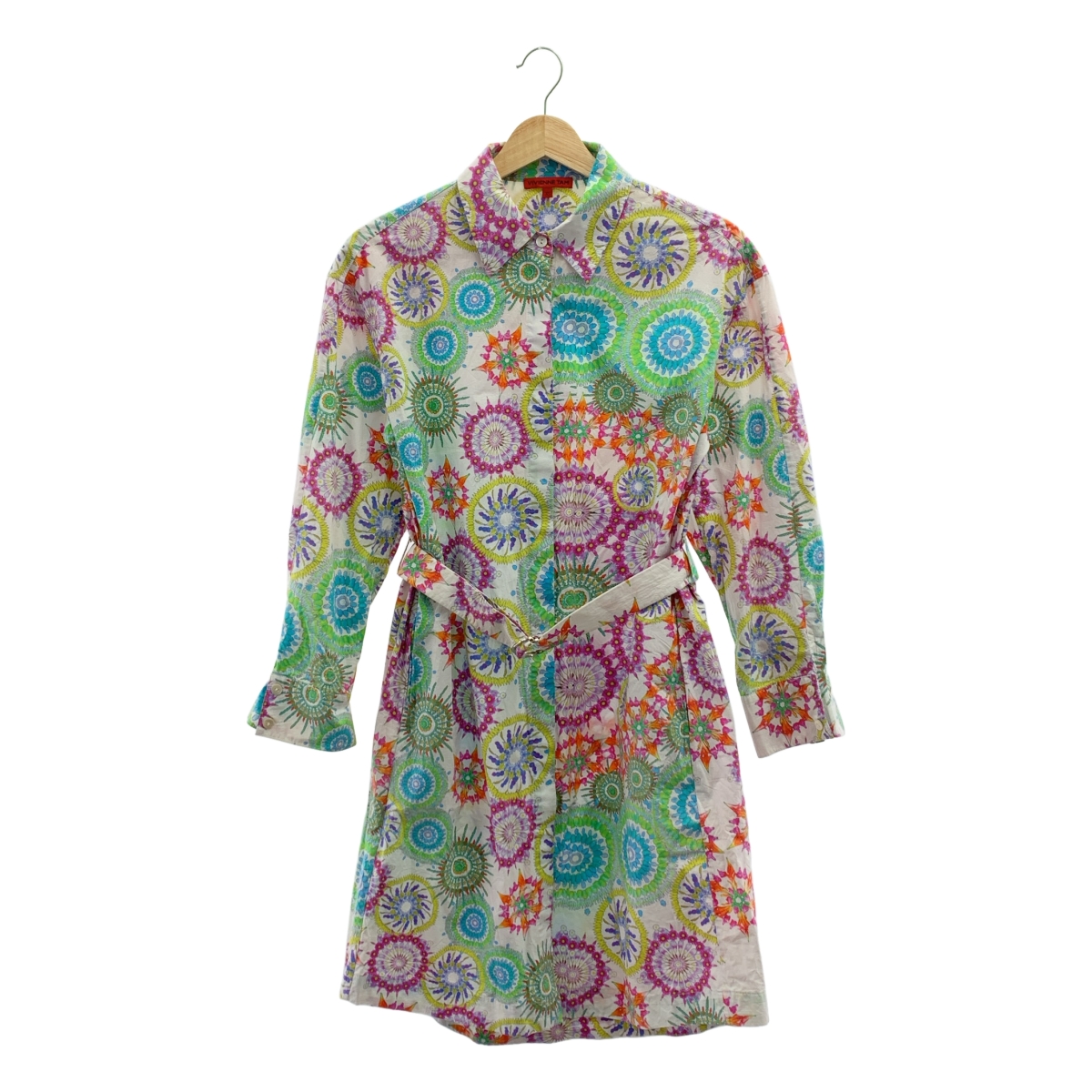 VIVIENNE TAM / ヴィヴィアンタム コットン 総柄 ベルテッド ポケット付き シャツ ワンピース