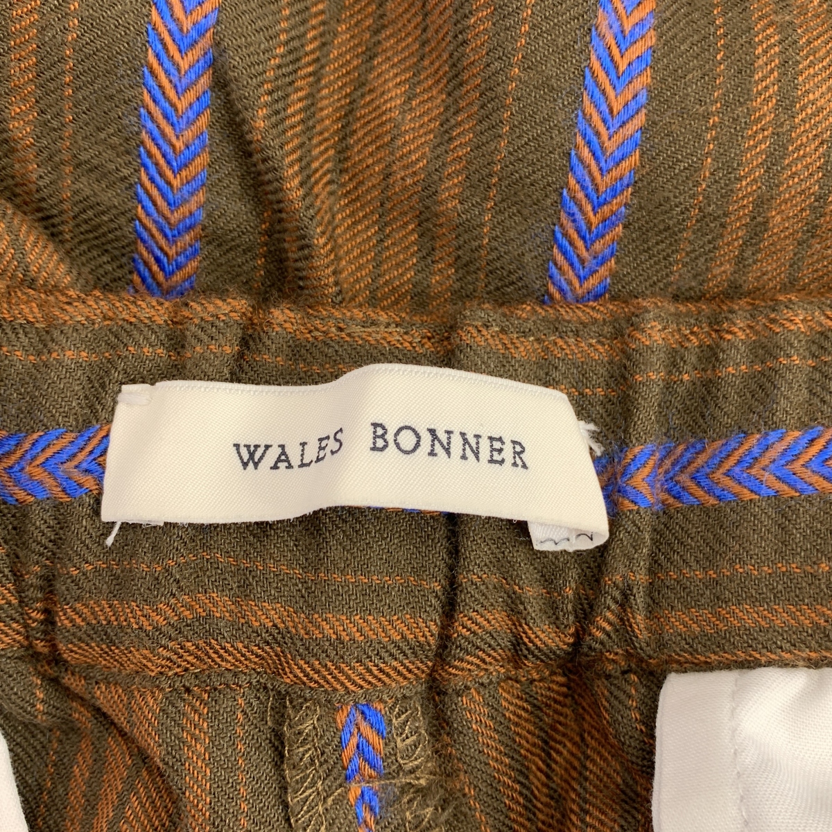 WALES BONNER / ウェールズボナー 総柄 ドローストリング ワイド イージーパンツ