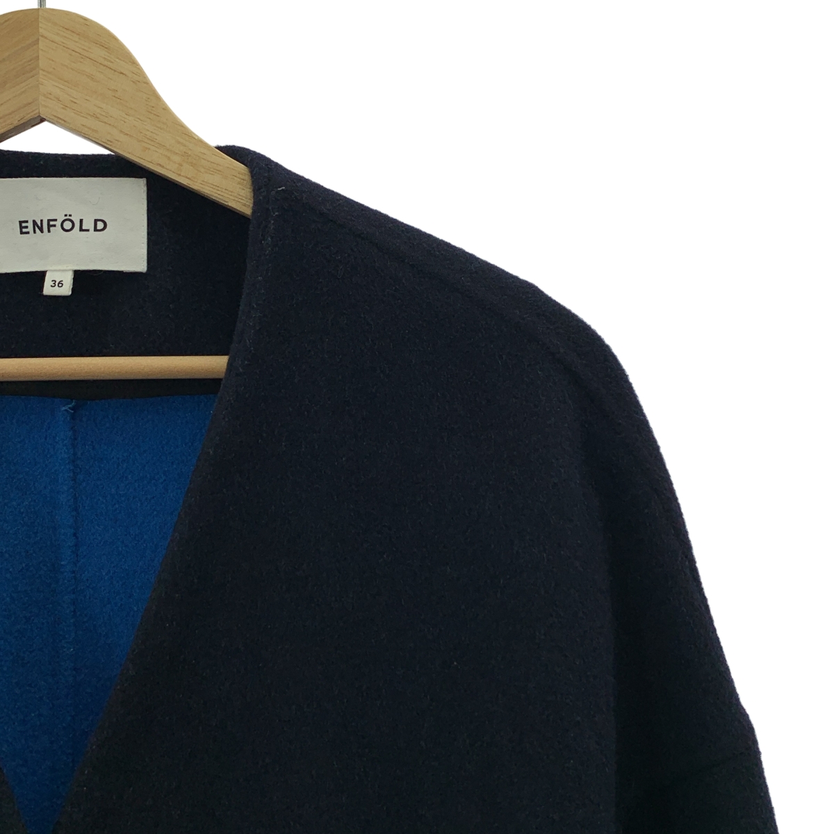 ENFOLD / エンフォルド ウールリバーノーカラーストレートコート