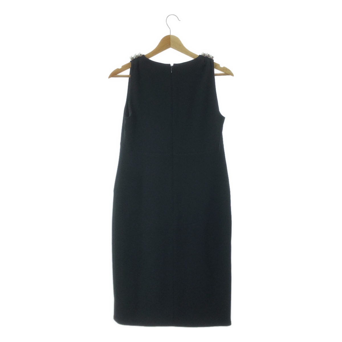 YOKO CHAN / ヨーコチャン ショルダーパール Vネック ノースリーブ ワンピース