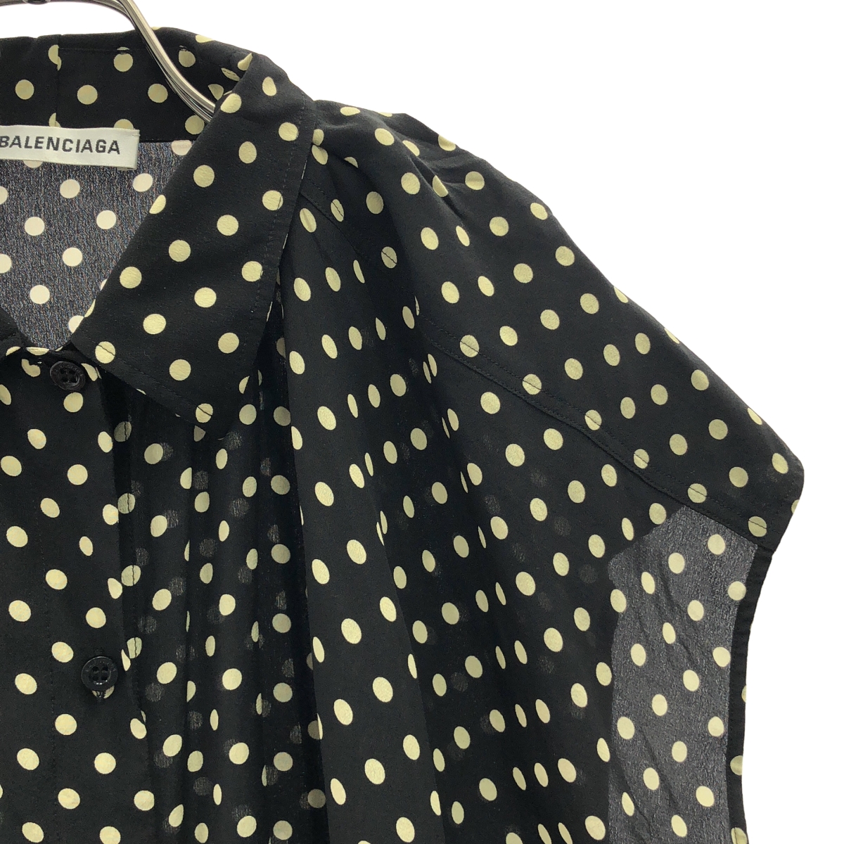 BALENCIAGA / バレンシアガ ドット アシンメトリー ブラウス シャツ