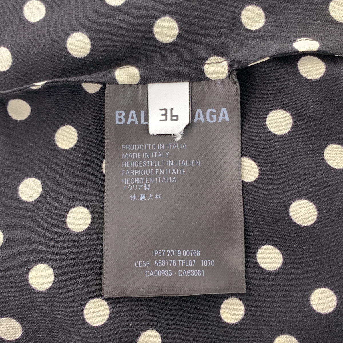 BALENCIAGA / バレンシアガ ドット アシンメトリー ブラウス シャツ