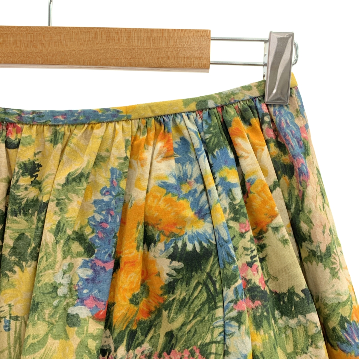 RED VALENTINO / レッドヴァレンティノ コットン フラワープリント ウエストギャザー スカート