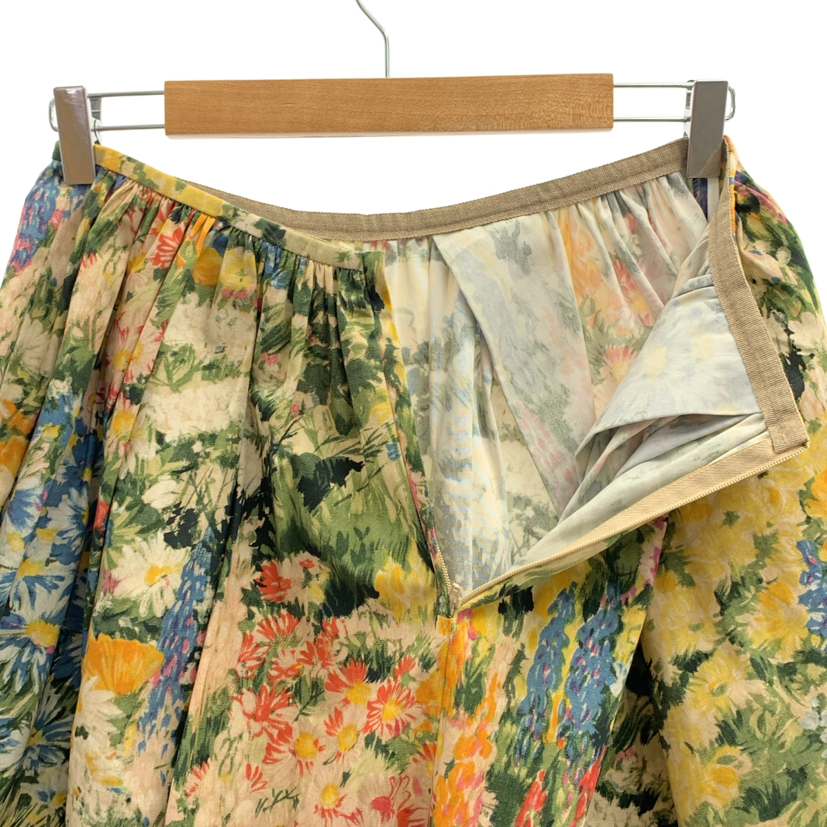 RED VALENTINO / レッドヴァレンティノ コットン フラワープリント ウエストギャザー スカート