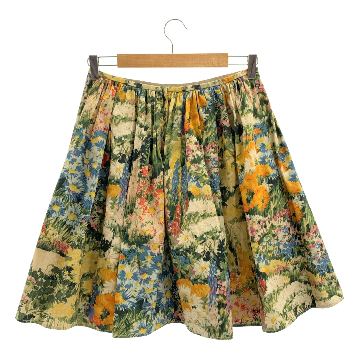 RED VALENTINO / レッドヴァレンティノ コットン フラワープリント ウエストギャザー スカート