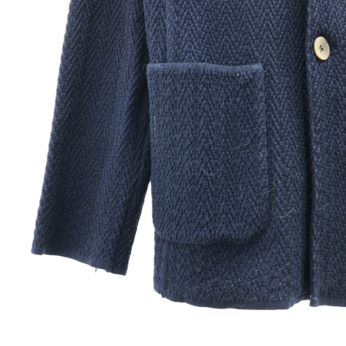 LARDINI / ラルディーニ コットン ブートニエール ニット ダブルブレスト ジャケット