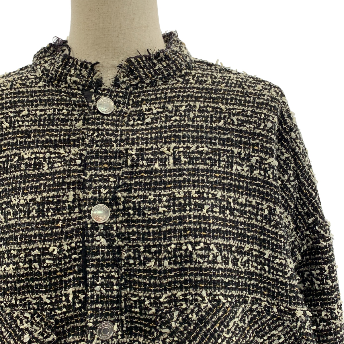 TANAKA / タナカ POPOVER WORK SHIRT / ツイード フリンジ オーバーシルエット スリット プルオーバー / 総裏地