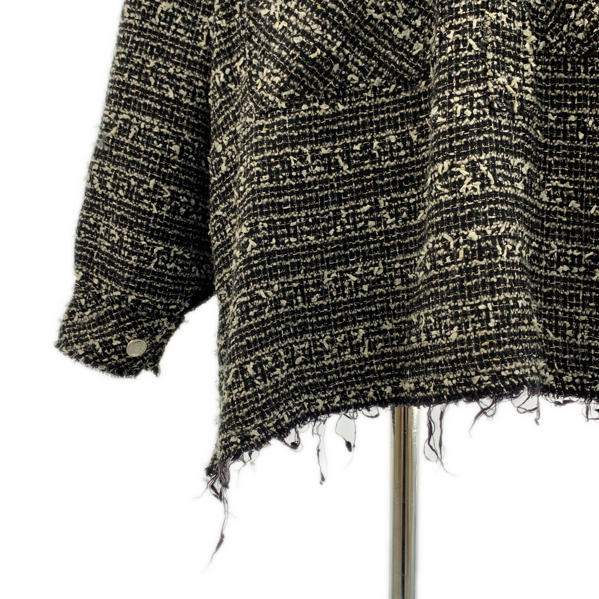 TANAKA / タナカ POPOVER WORK SHIRT / ツイード フリンジ オーバーシルエット スリット プルオーバー / 総裏地