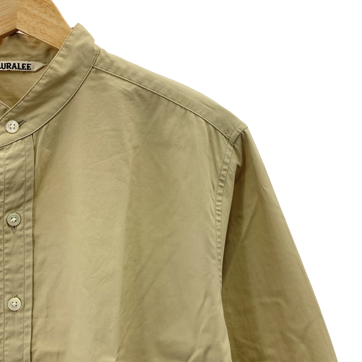 AURALEE / オーラリー WASHED FINX TWILL SHIRTS / バンドカラー シャツ