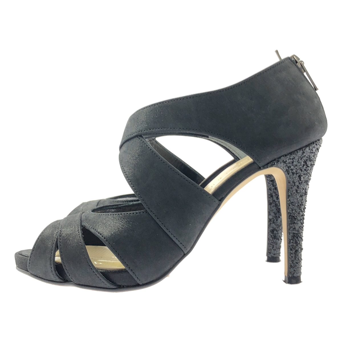 ESTNATION / エストネーション グリッター バックジップ ヒール サンダル