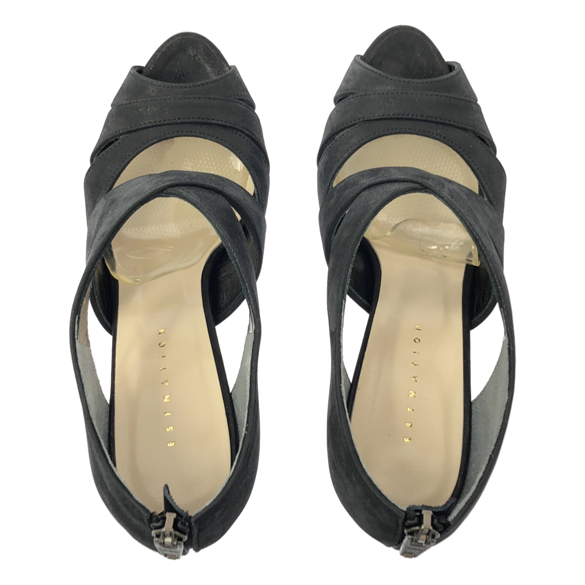 ESTNATION / エストネーション グリッター バックジップ ヒール サンダル