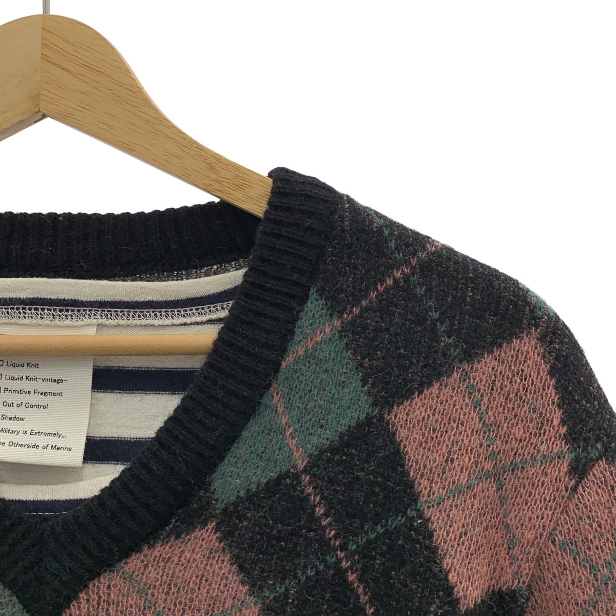 その他 アーガイル ニット切替 プルオーバー トップス