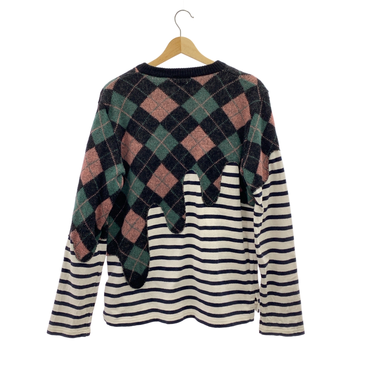 その他 アーガイル ニット切替 プルオーバー トップス