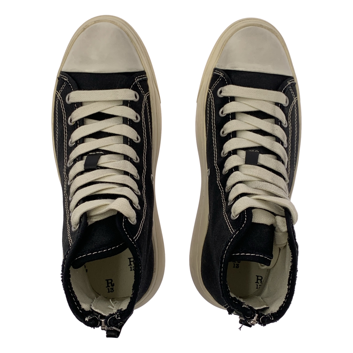 R13 / アール サーティーン プラットフォーム バックジップ ハイカット スニーカー