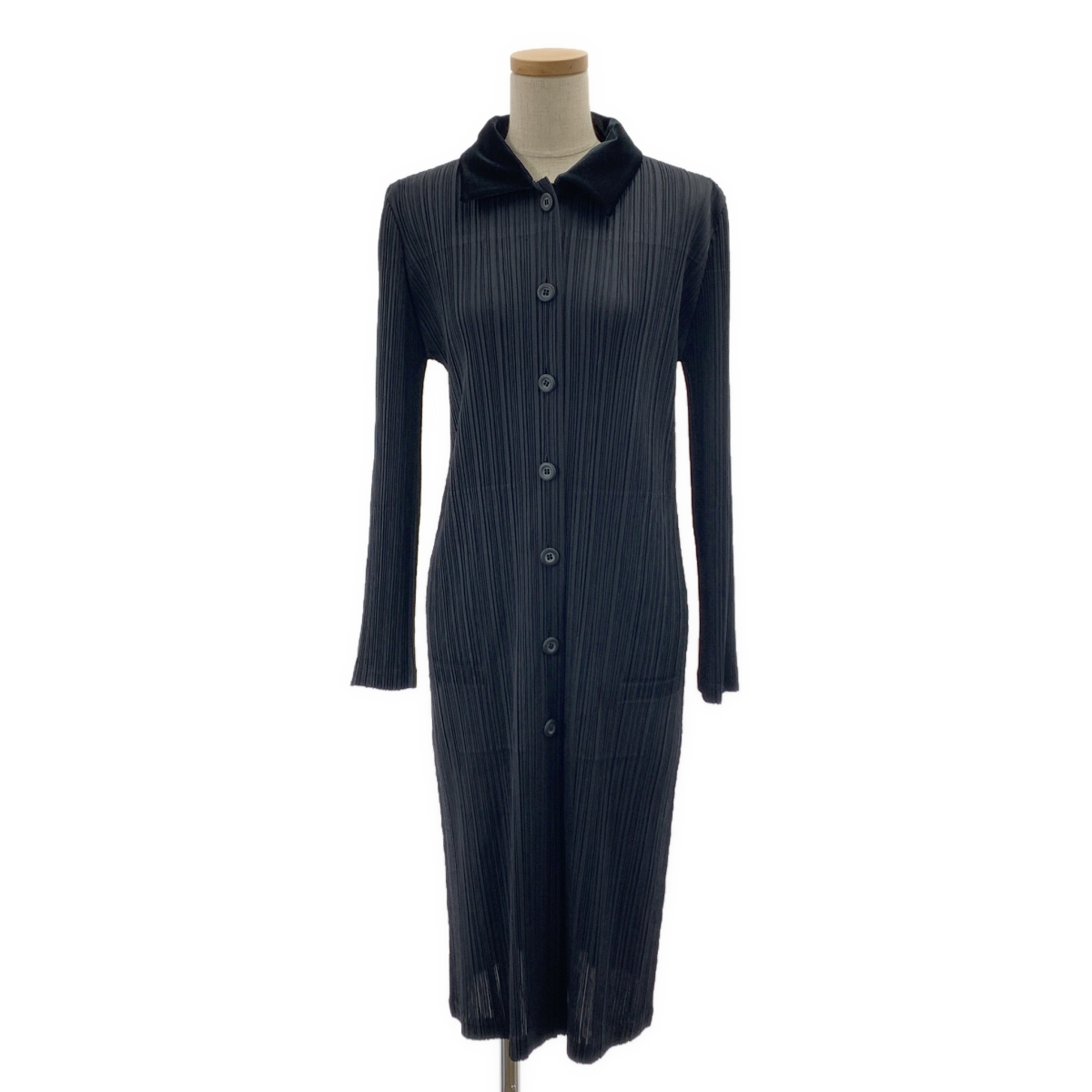 未使用に近い 19SS◎イッセイミヤケ ロングジャケット プリーツ グレー 2 未使用に近い 19SS◎イッセイミヤケ ロングジャケット プリーツ グレー