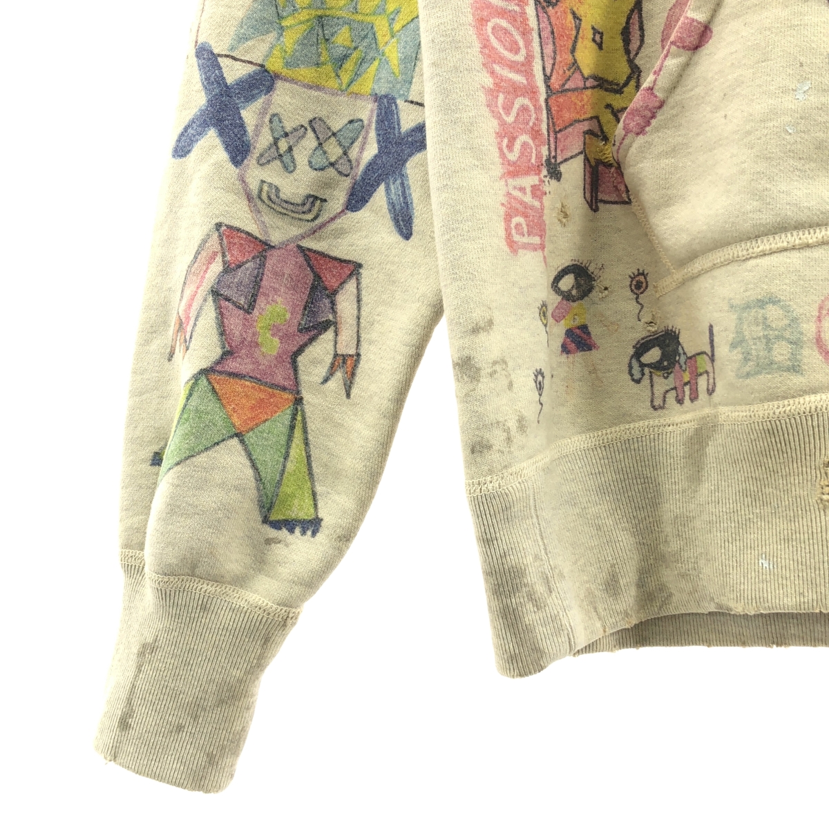 SAINT MICHAEL  Mxxxxxx / セントマイケル ヴィンテージ加工 グラフィティ フーディ プルオーバー パーカー