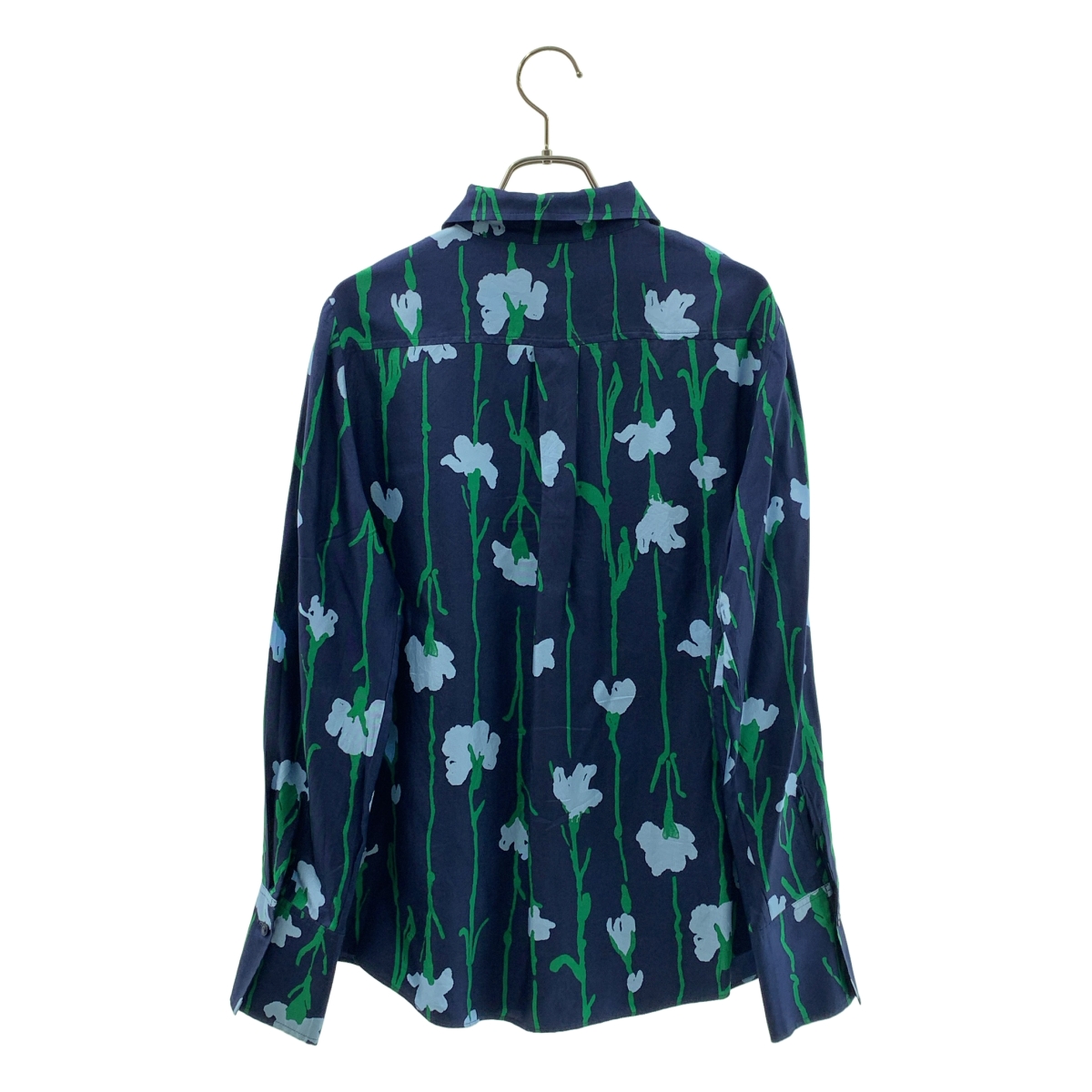 marimekko / マリメッコ Viivakukka ヴィーヴァクッカ ラインフラワー 総柄 シルクシャツ