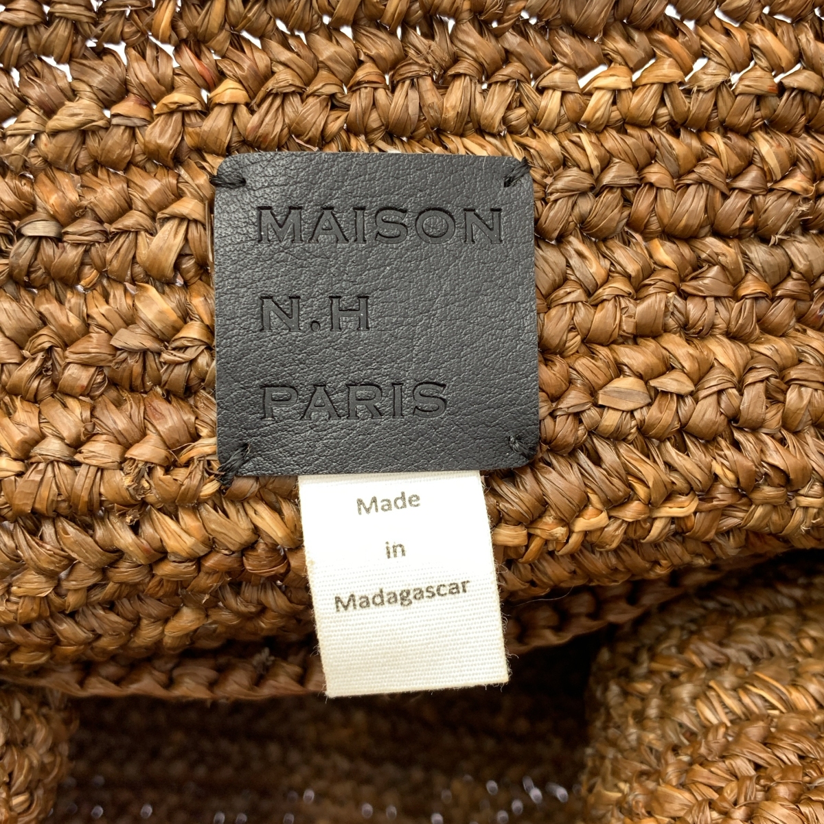 MAISON N.H PARIS / メゾンエヌアッシュパリ Avril Bag  ラフィア スクエア トートバッグ