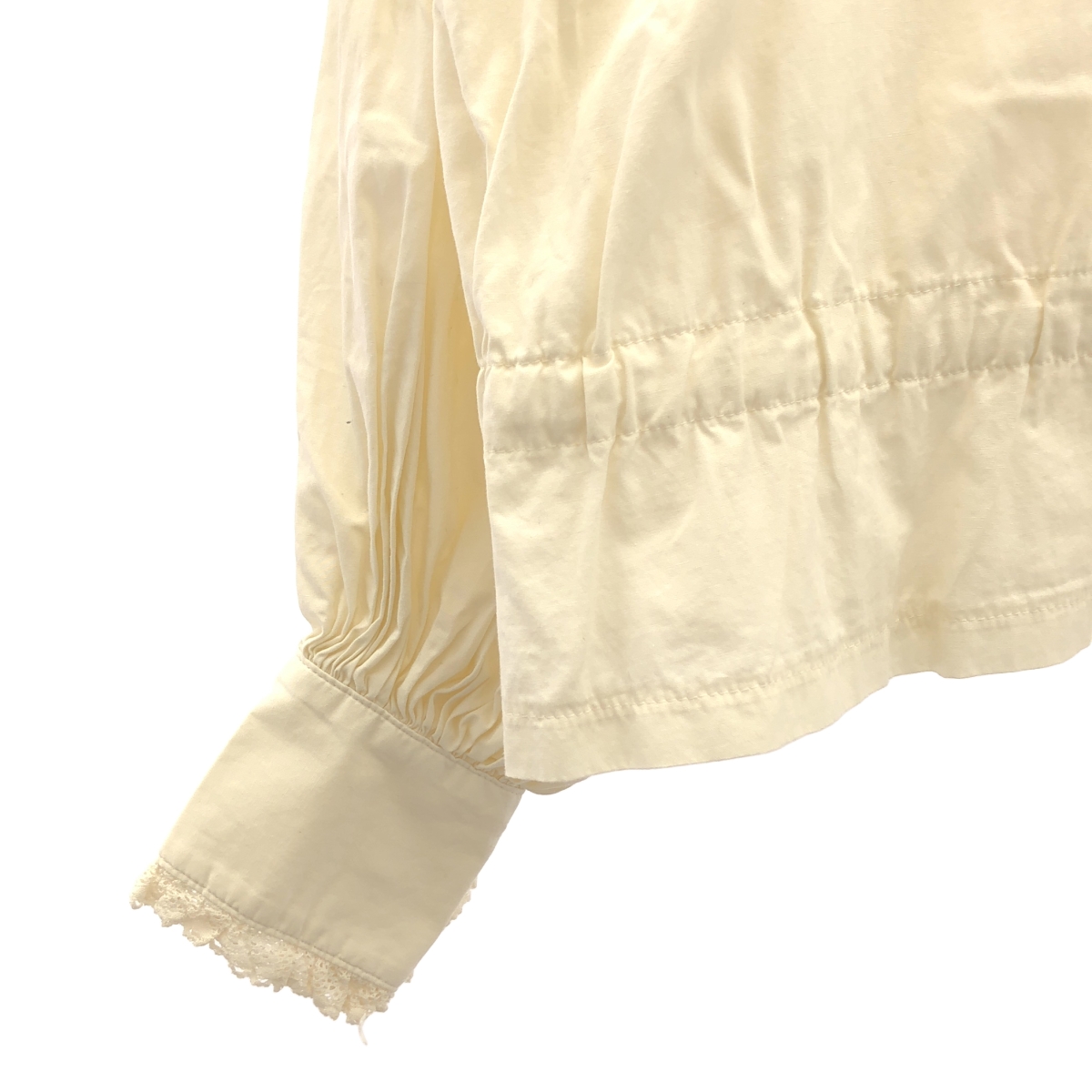 madder madder / マダマダ レース切替 コットン ギャザーブラウス