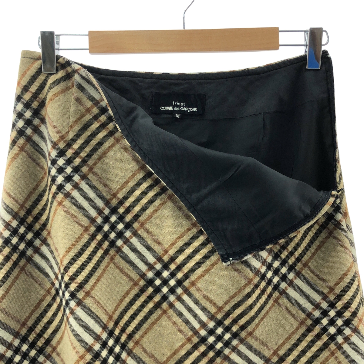 tricot COMME des GARCONS / トリココムデギャルソン ウール サイドジップ ロングスカート / 総裏地