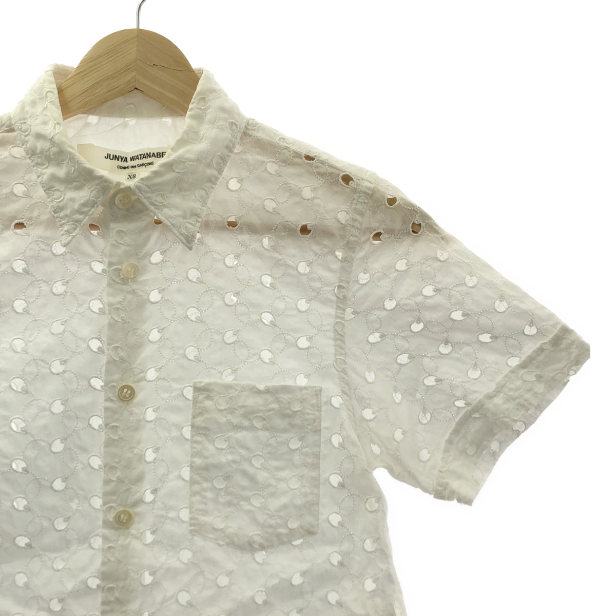JUNYA WATANABE COMME des GARCONS / ジュンヤワタナベ コットン カットワーク ハーフスリーブシャツ