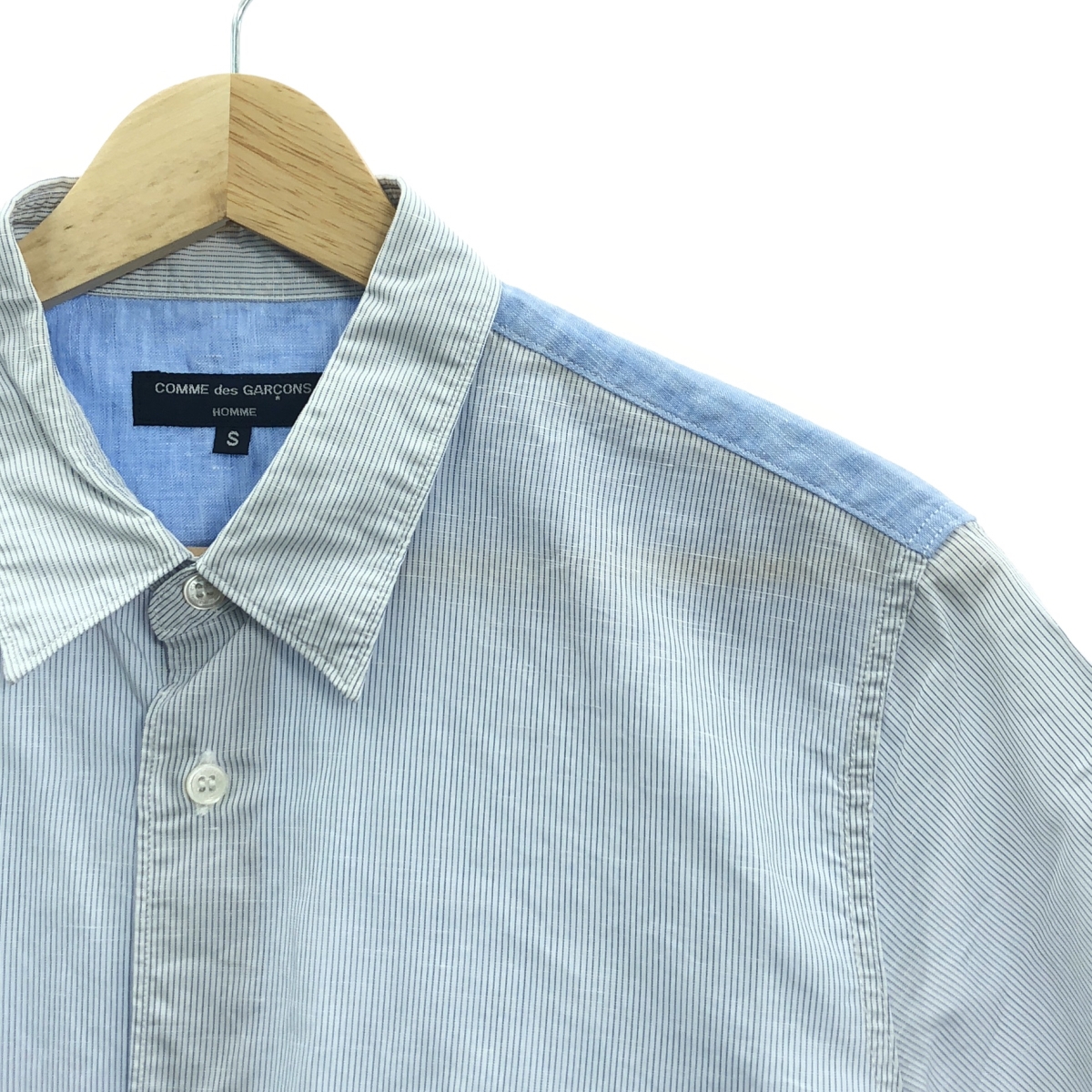 COMME des GARCONS HOMME / コムデギャルソンオム コットン リネン ストライプ レギュラーカラー シャツ