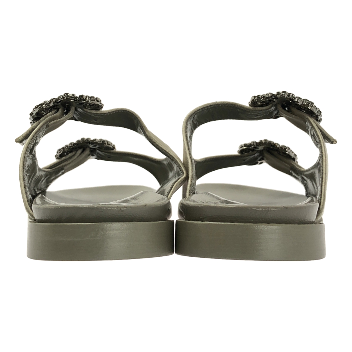 MANOLO BLAHNIK / マノロブラニク STURLUS HANGISI ストラス ハンギシ サテン ビジュー装飾 サンダル