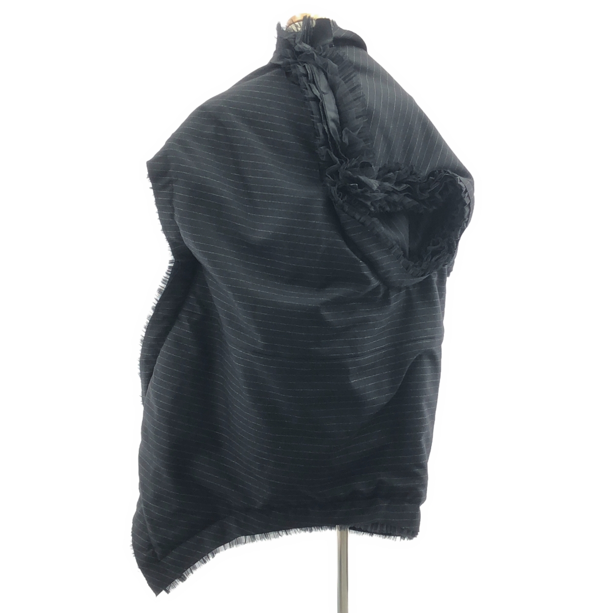 COMME des GARCONS / コムデギャルソン 変形 レース装飾 バックジップ オーバー ドレス ワンピース / キルティング総裏地