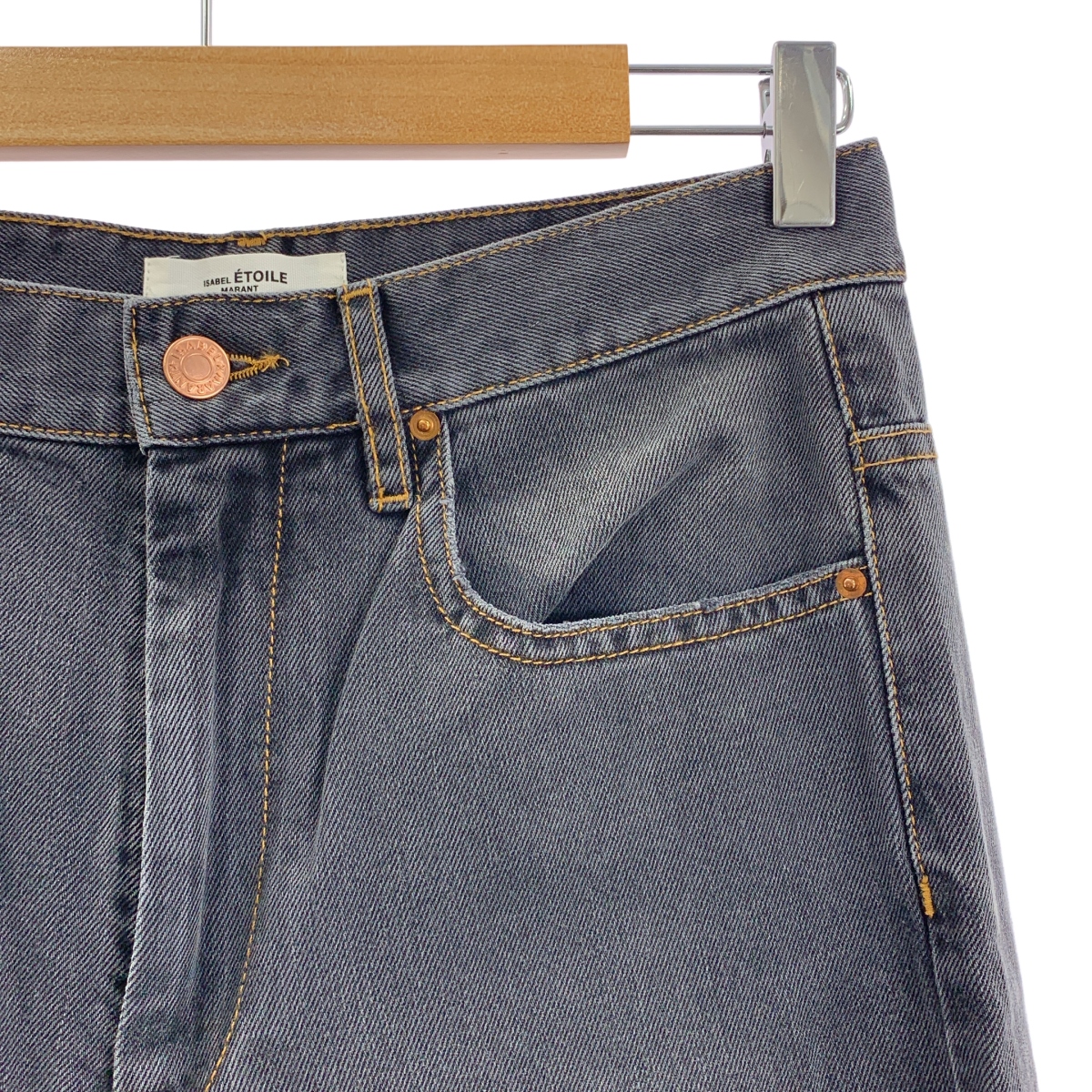 ISABEL MARANT ETOILE / イザベルマランエトワール エンブロイダリー ロゴ ストレート デニムパンツ