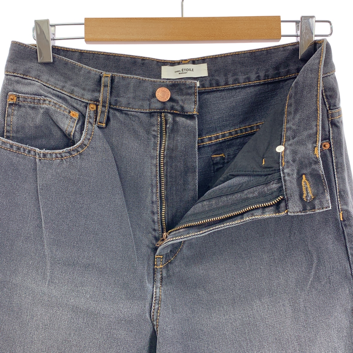 ISABEL MARANT ETOILE / イザベルマランエトワール エンブロイダリー ロゴ ストレート デニムパンツ