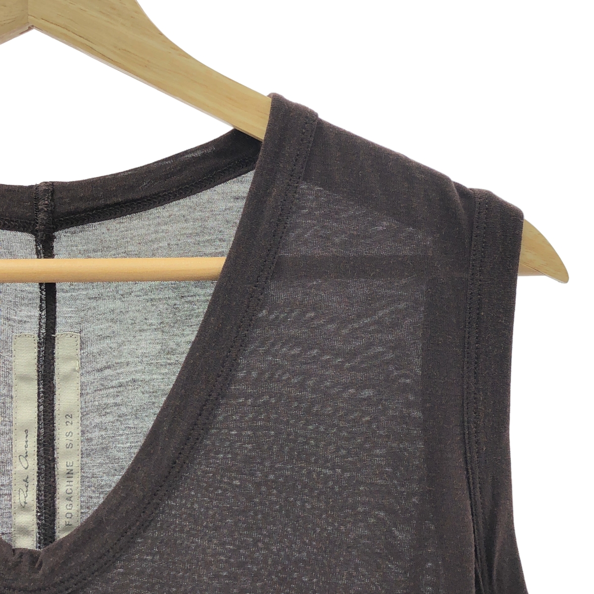 Rick Owens / リックオウエンス シルク混 Vネック ノースリーブ カットソー