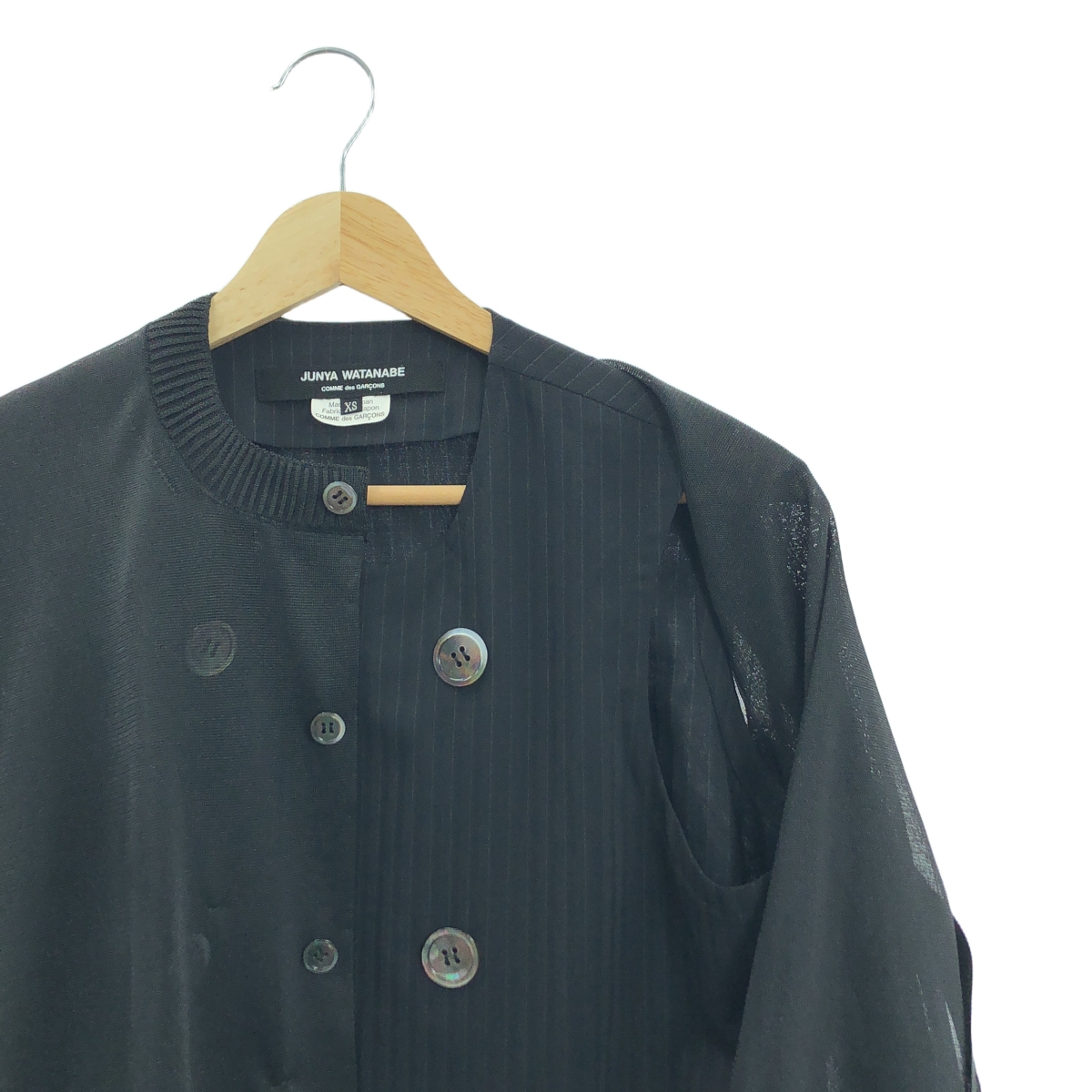 JUNYA WATANABE COMME des GARCONS / ジュンヤワタナベ シアーカーディガン ドッキング レイヤード ウール ワンピース