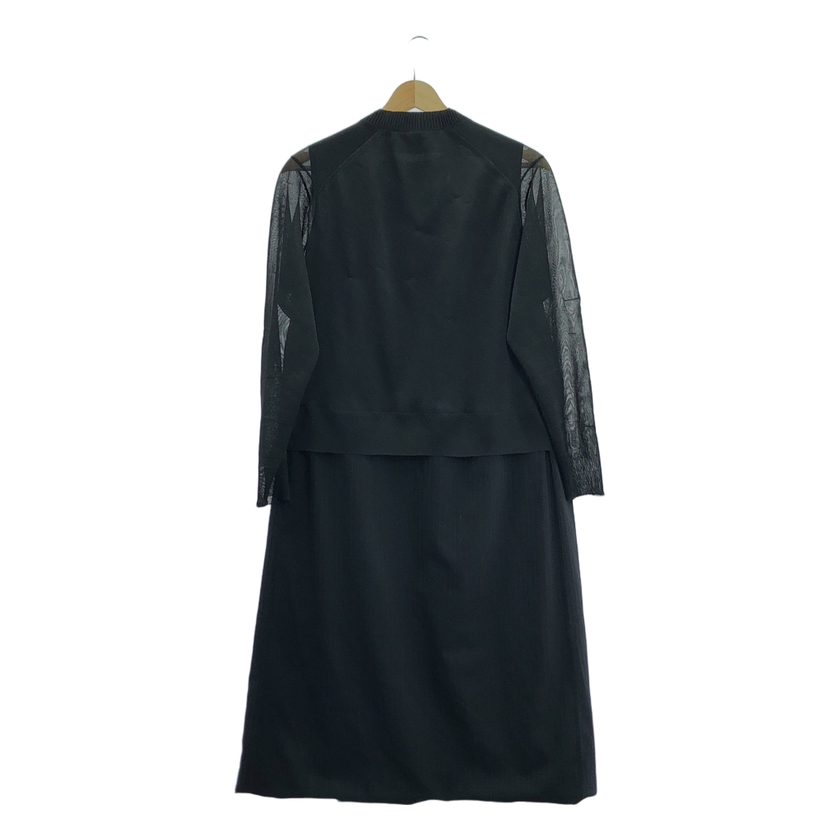 JUNYA WATANABE COMME des GARCONS / ジュンヤワタナベ シアーカーディガン ドッキング レイヤード ウール ワンピース