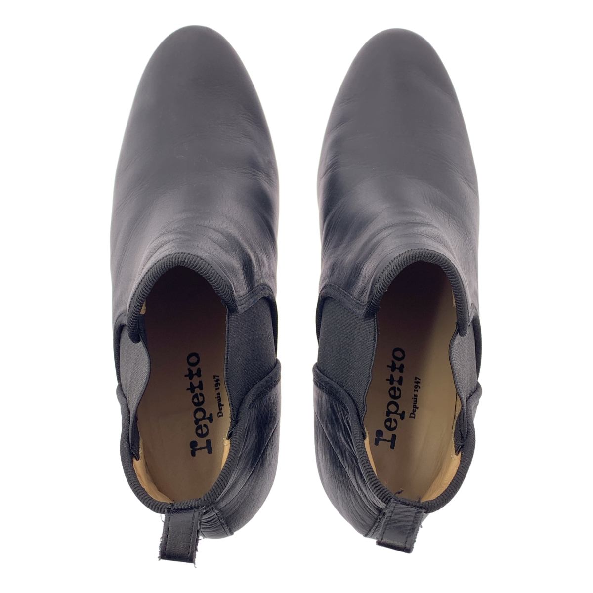 repetto / レペット レザー サイドゴア ヒール ブーティ ショートブーツ