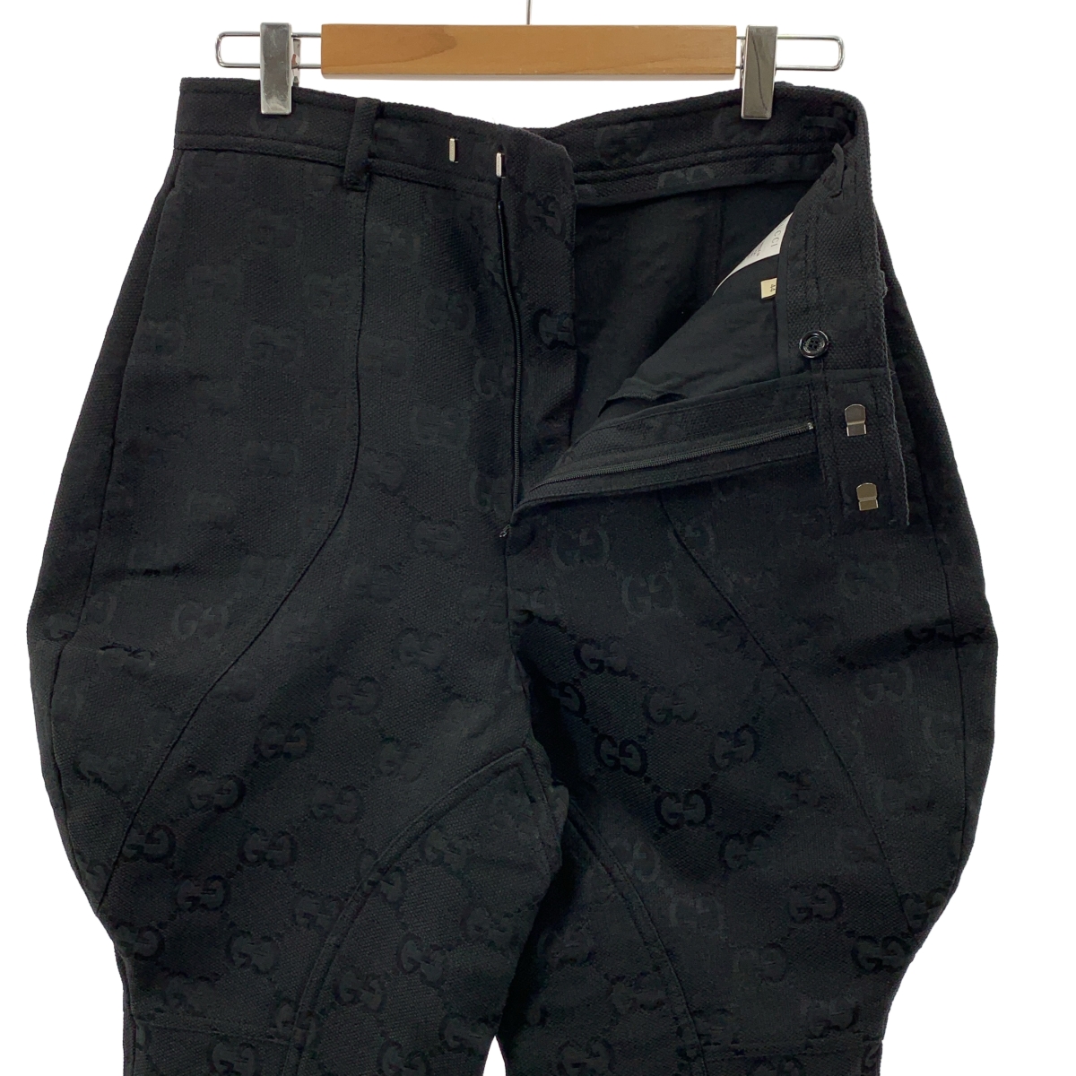 GUCCI / グッチ Monogram Pants / ジャガード GGロゴ 裾ジップ アジャスター パンツ