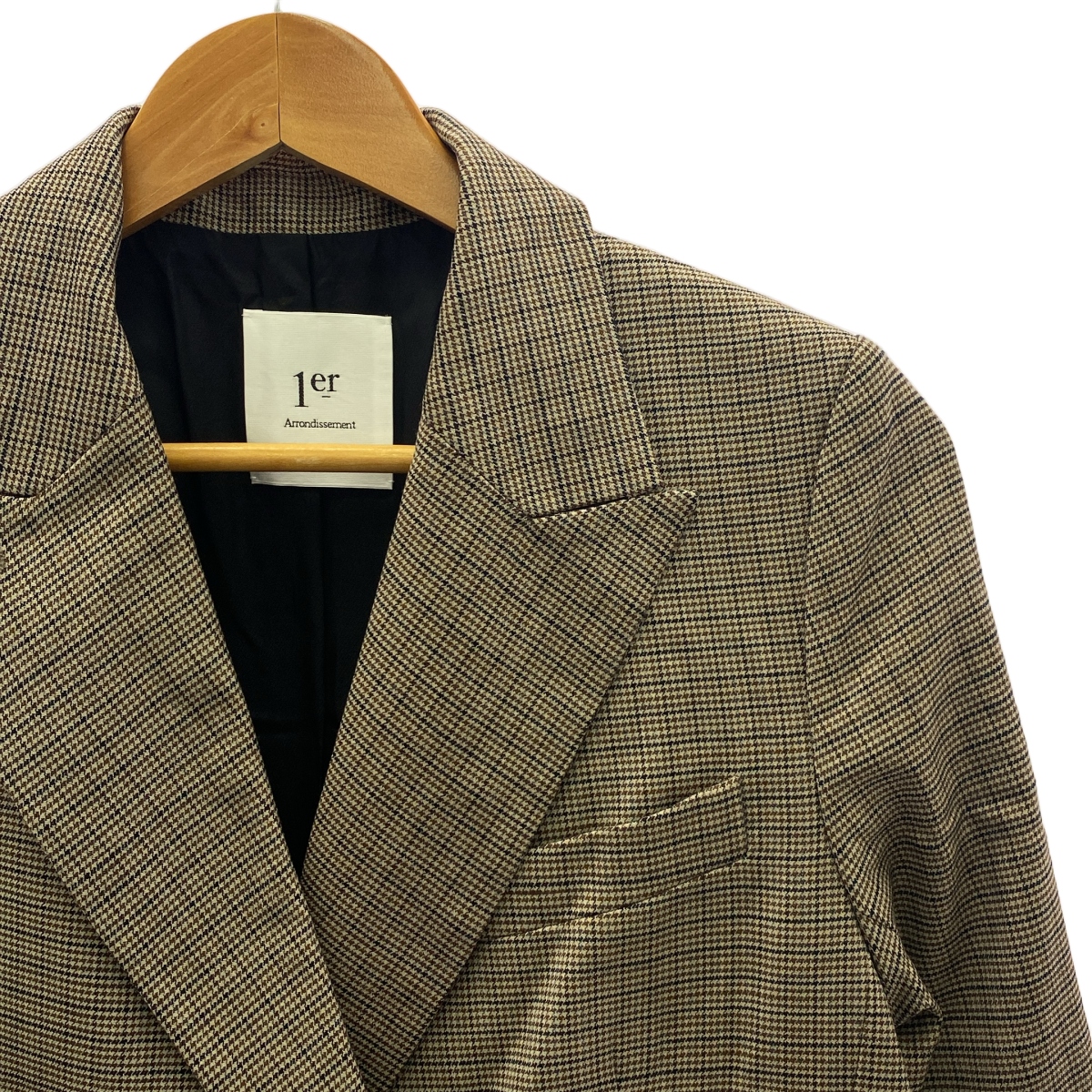 1er Arrondissement / プルミエアロンディスモン ウール チェック テーラードジャケット