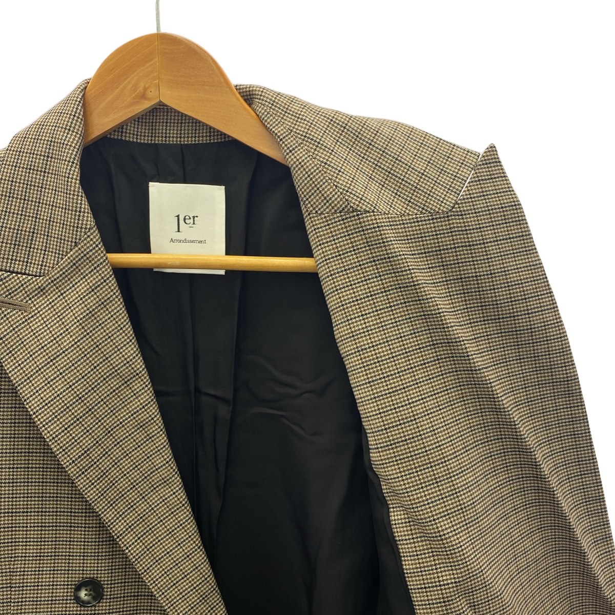 1er Arrondissement / プルミエアロンディスモン ウール チェック テーラードジャケット