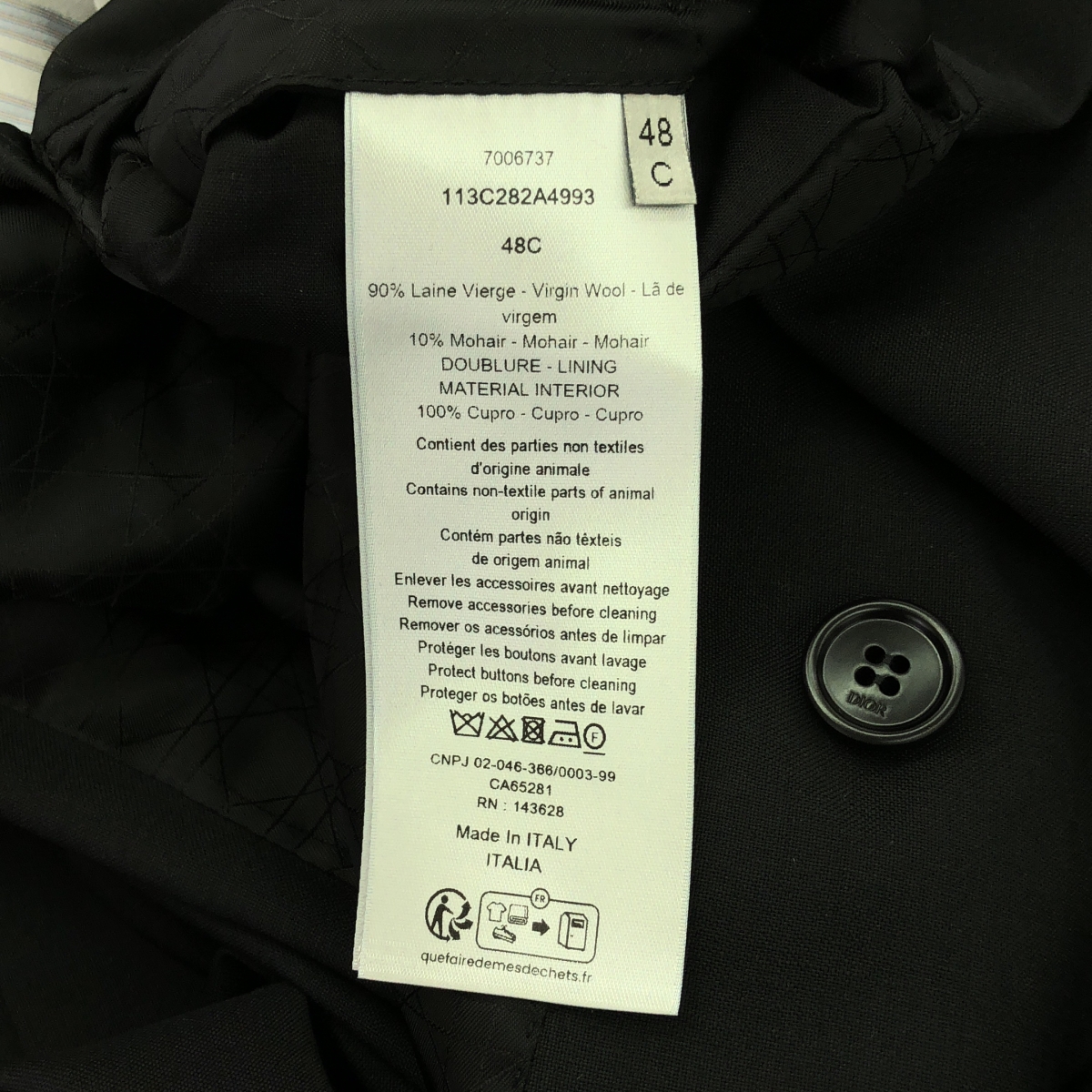 Dior / ディオール セットアップ / ウール モヘア ストラップ ダブルブレスト テーラードジャケット / スラックス