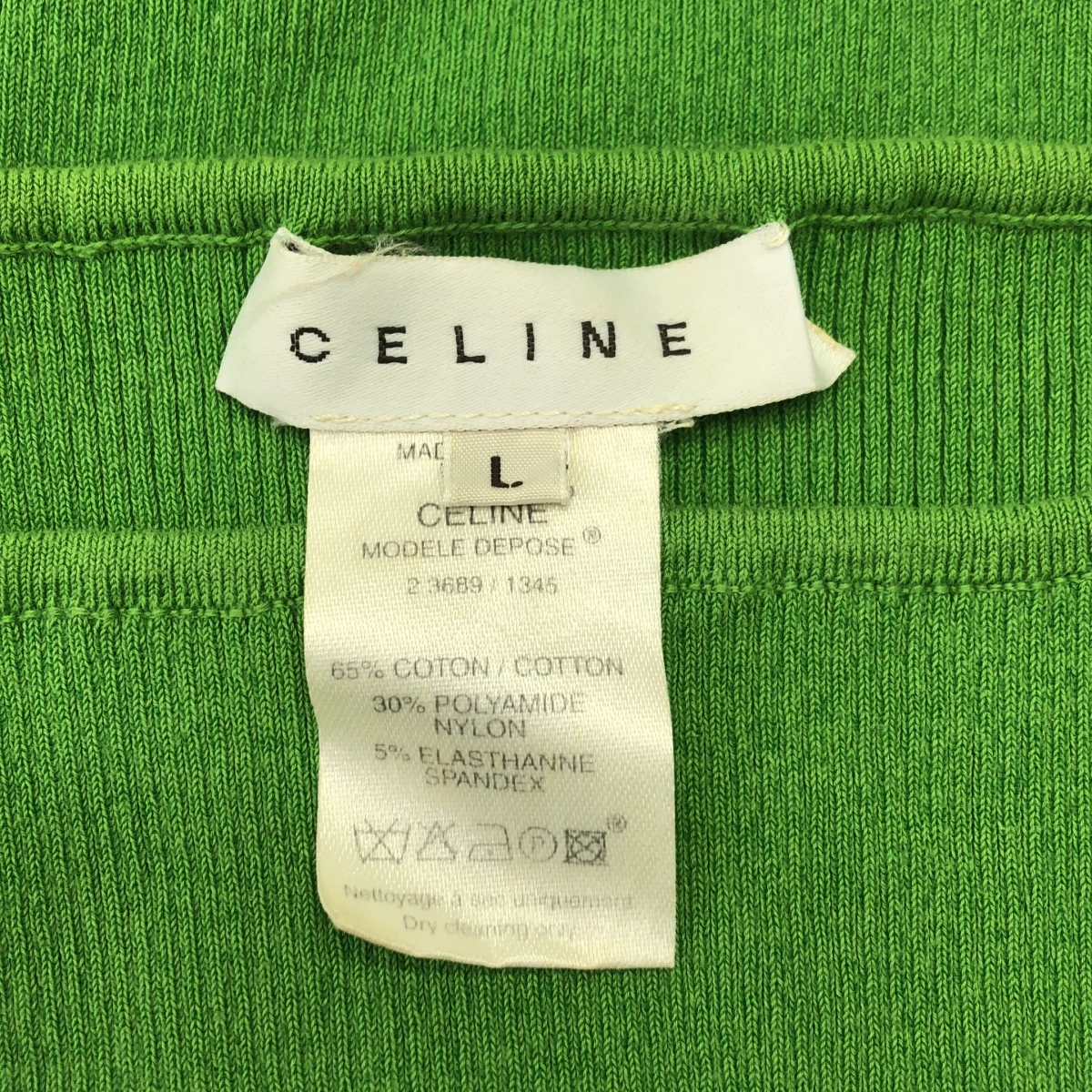CELINE / セリーヌ コットン ロゴ 金ボタン ニット トップス