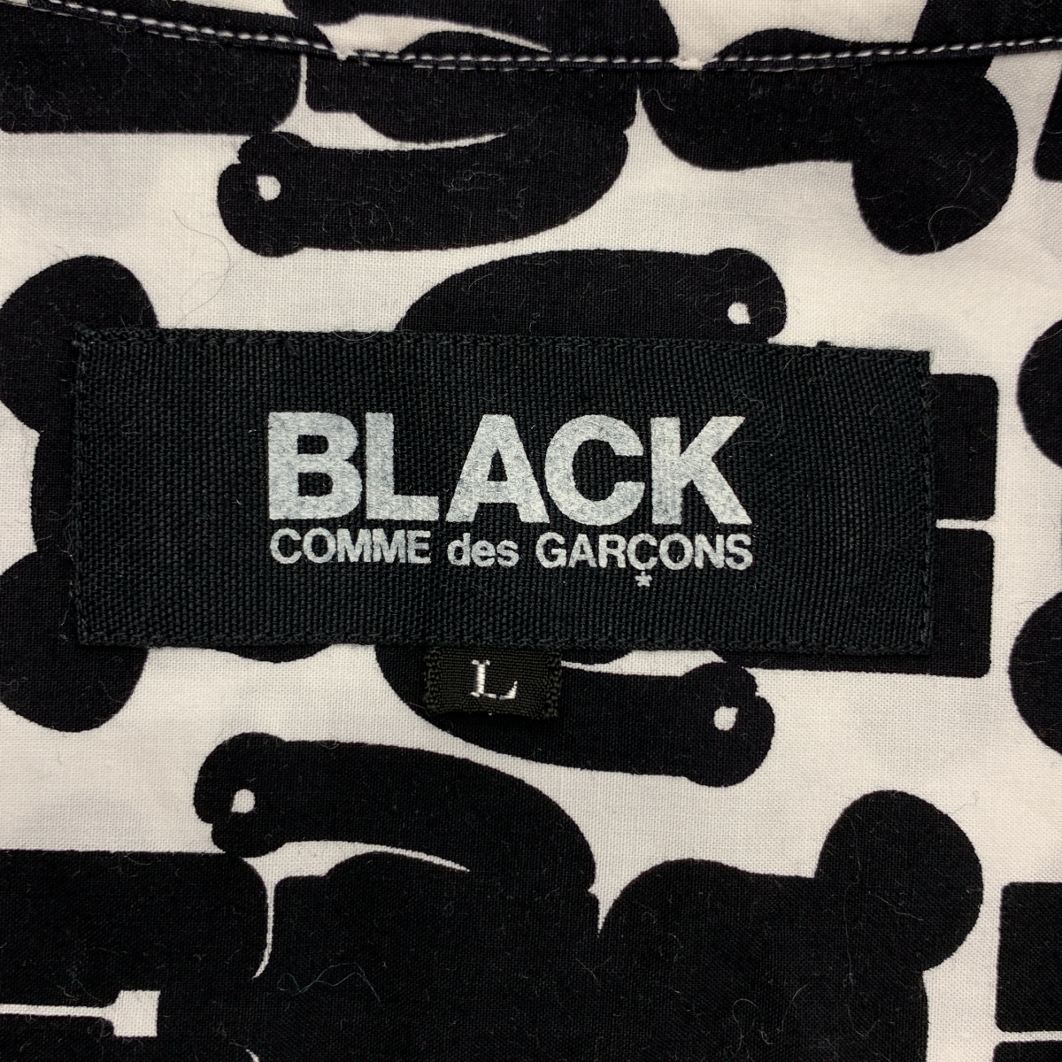 BLACK COMME des GARCONS / ブラックコムデギャルソン × MEDICOM TOY メディコムトイ ベアブリック 総柄プリント シャツ