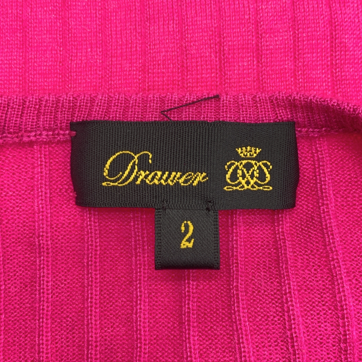 Drawer / ドゥロワー 18G カシミヤ シルク クルーネック リブニット