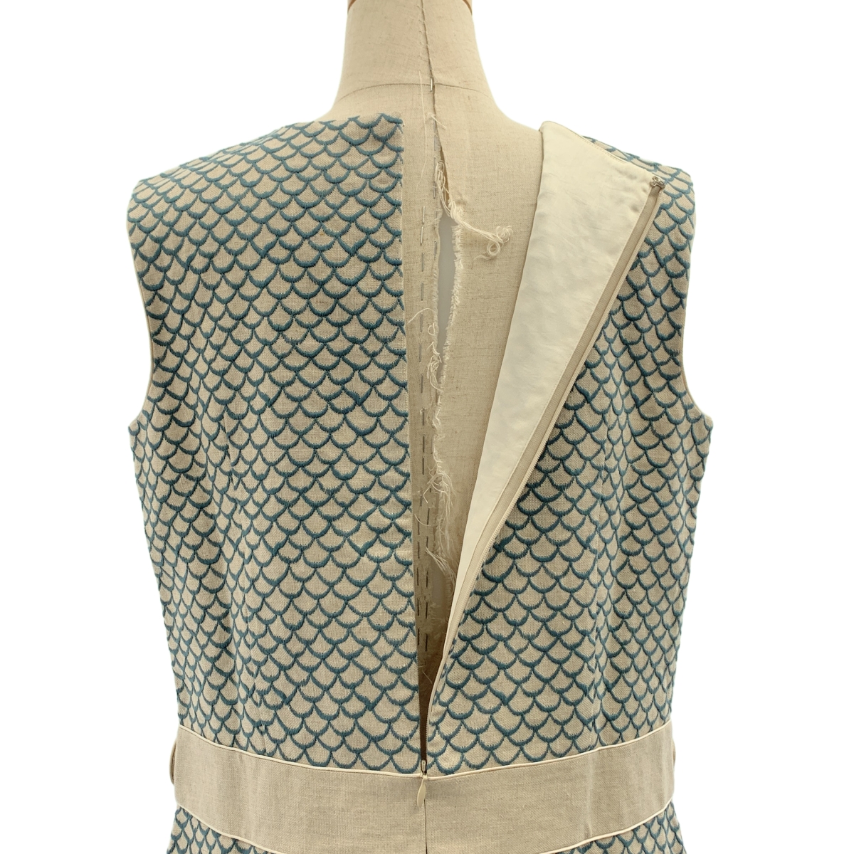 mina perhonen / ミナペルホネン mermaid リネン 総柄 刺しゅう ノースリーブワンピース