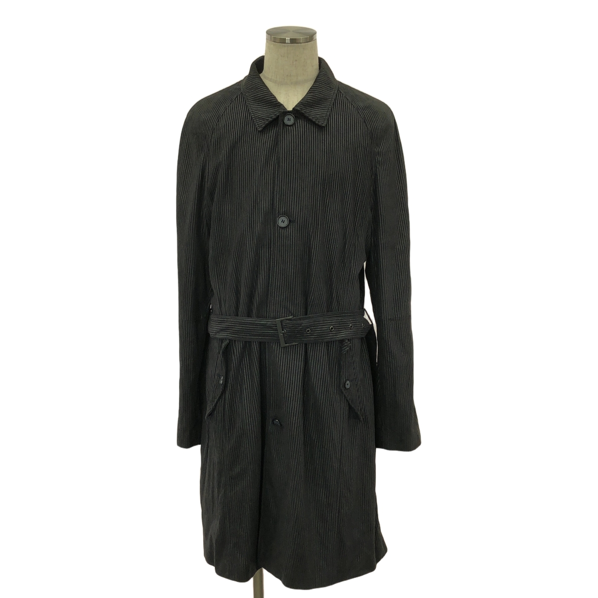 GIORGIO ARMANI / ジョルジオアルマーニ ラムレザー ストライプ トレンチコート