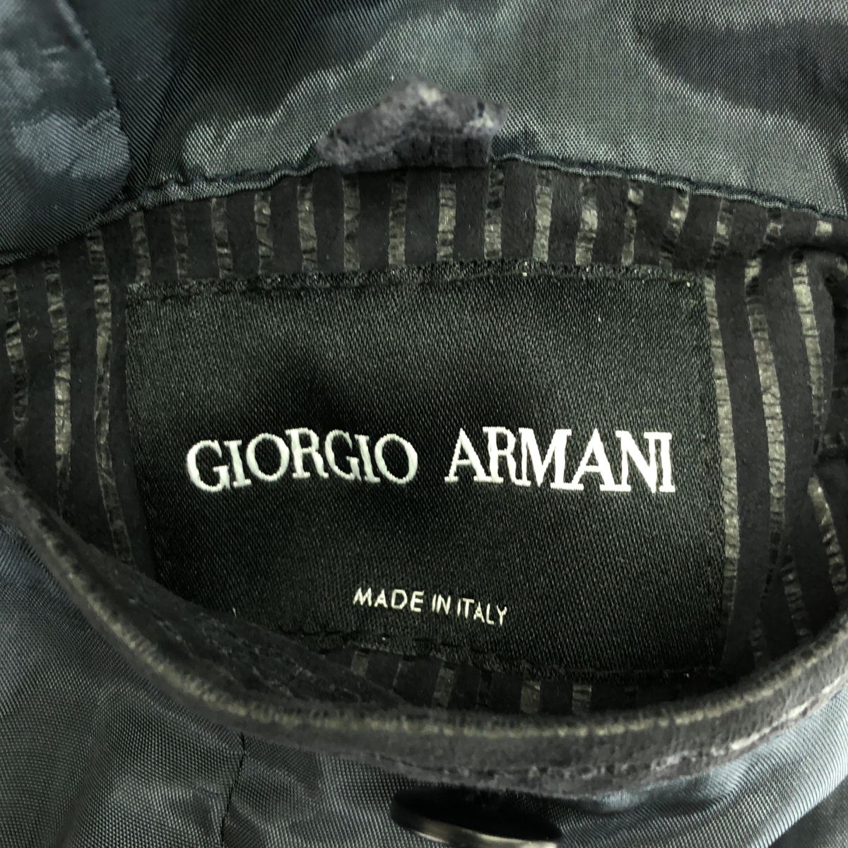 GIORGIO ARMANI / ジョルジオアルマーニ ラムレザー ストライプ トレンチコート