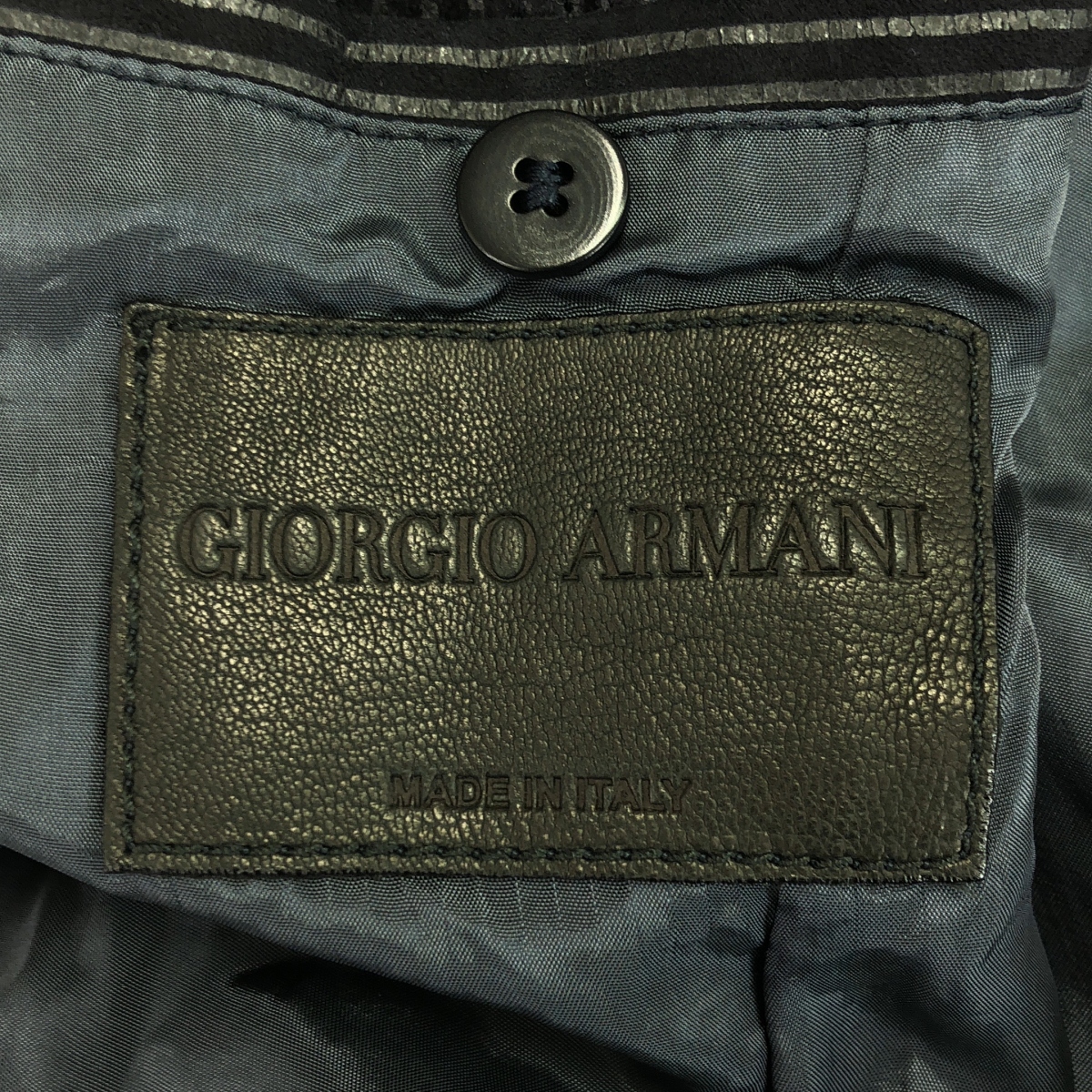 GIORGIO ARMANI / ジョルジオアルマーニ ラムレザー ストライプ トレンチコート