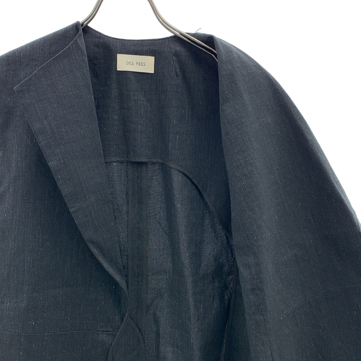 DES PRES / デプレ リネンナイロンストレッチ ワイドラペルジレ ベスト