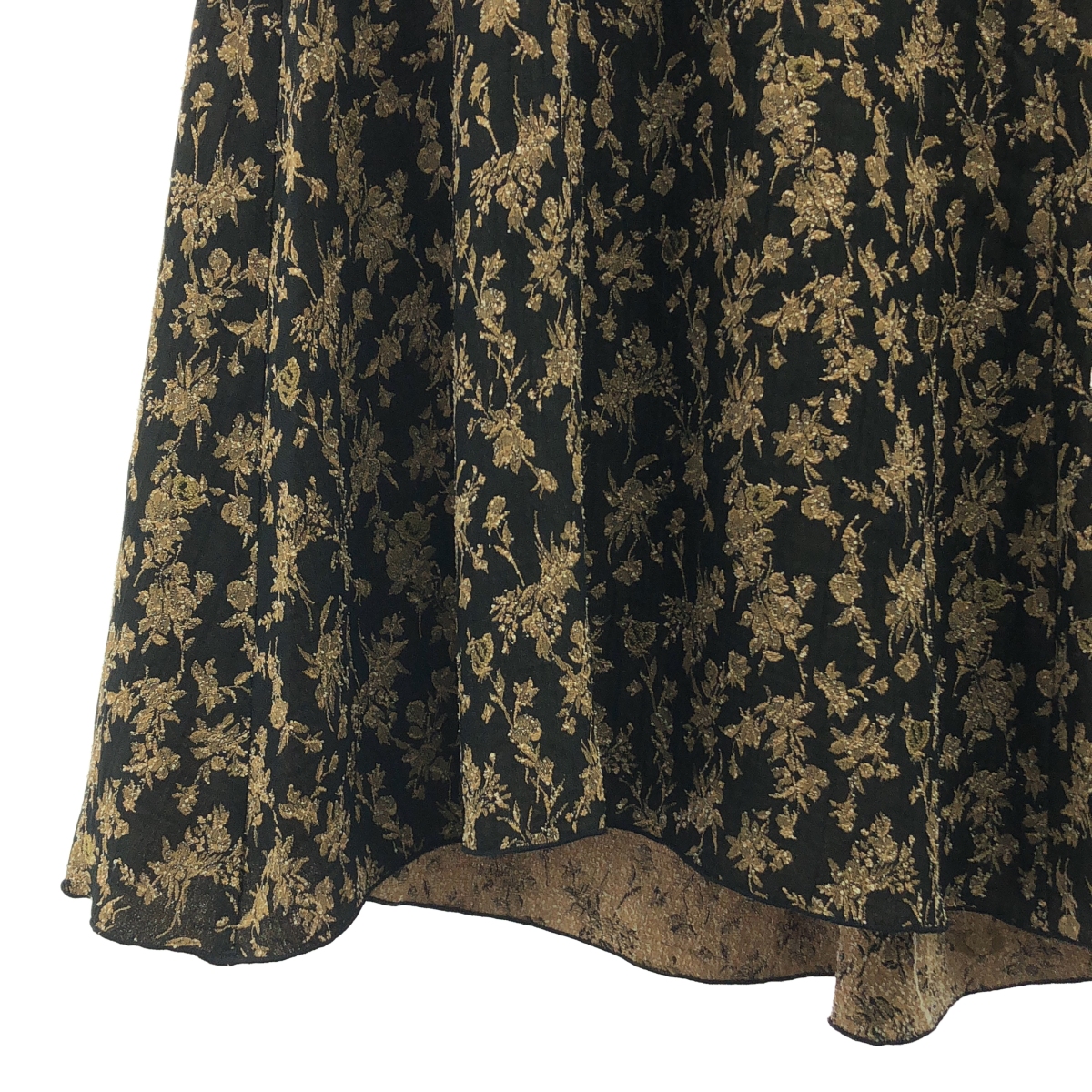 その他 フラワー ジャガード レーヨンアセテート ロングスカート