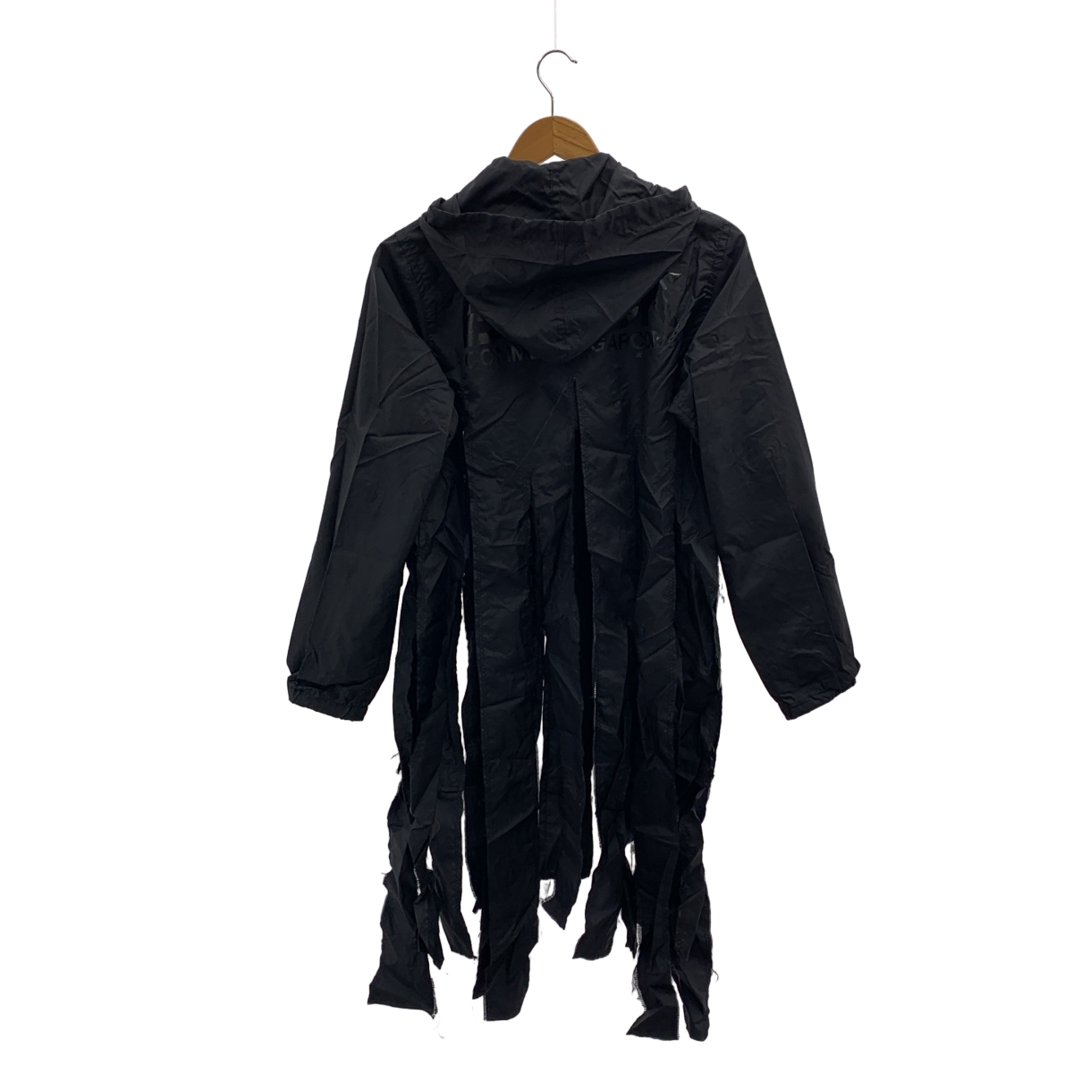 BLACK COMME des GARCONS / ブラックコムデギャルソン 短冊 カットオフ ナイロン ロゴ ジャケット