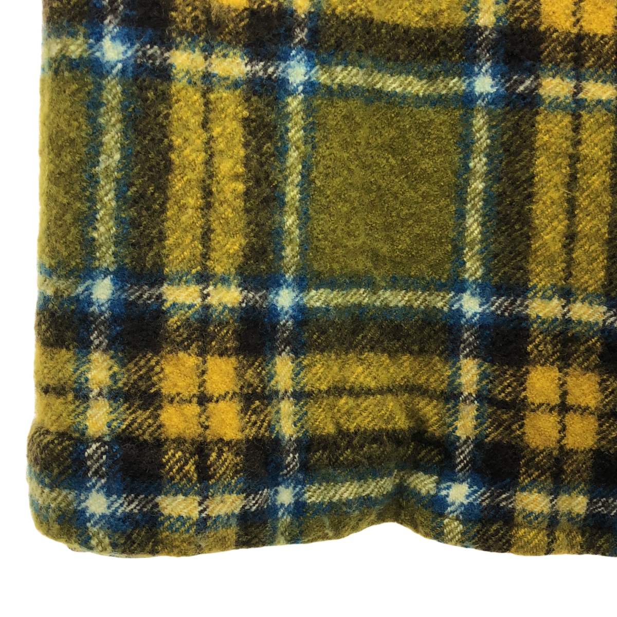 tricot COMME des GARCONS / トリココムデギャルソン ウール 縮絨 タータンチェック 丸襟 シングル コート / 総裏地