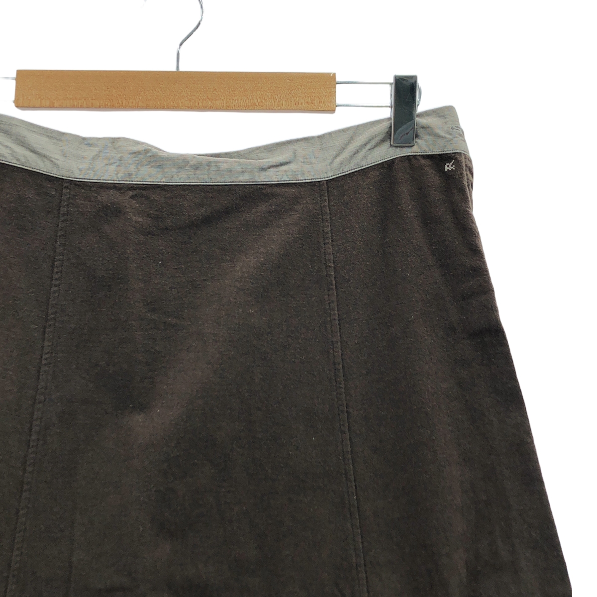 45r / フォーティファイブアール コットン フランネル ワンポイントロゴ バイカラー ドローストリング スカート